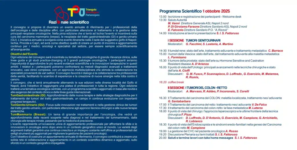 programma del convegno scientifico “Triangolo Oncologico Partenopeo”