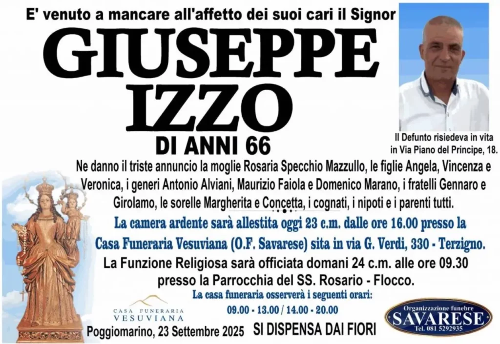 Giuseppe Izzo funerali