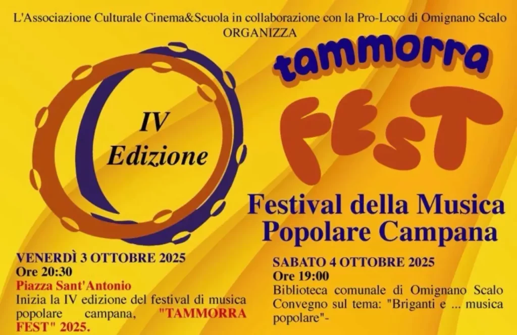 Concerto di musica popolare al Tammorra Fest di Omignano Scalo