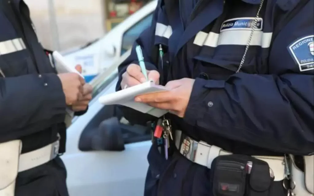 agente che commina una multa