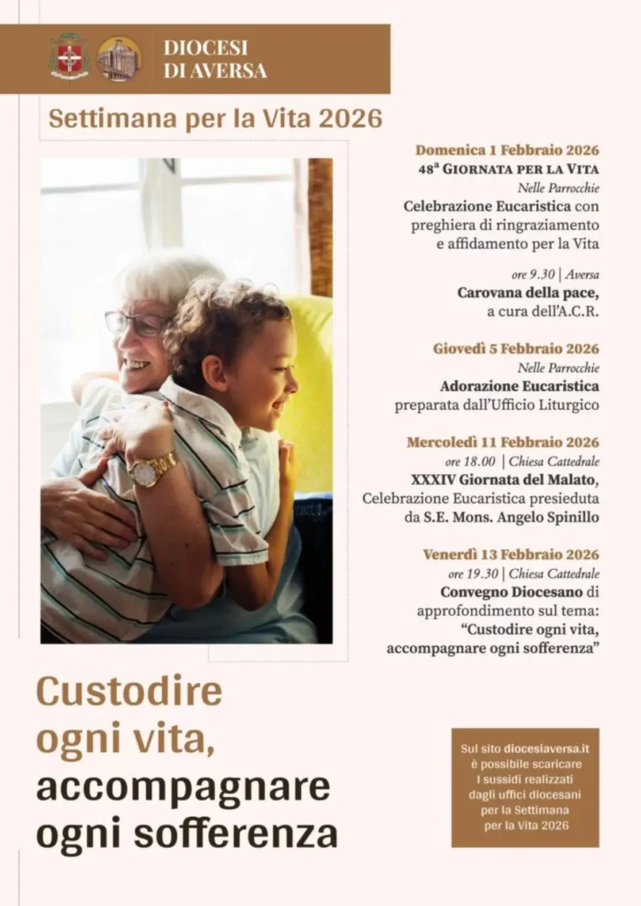 locandina con il programma della settimana per la Vita 2026