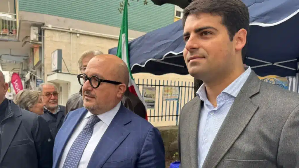 Gennaro Sangiuliano (FI) e Roberto Galdieri (Gioventù Nazionale) a San Giorgio a Cremano.