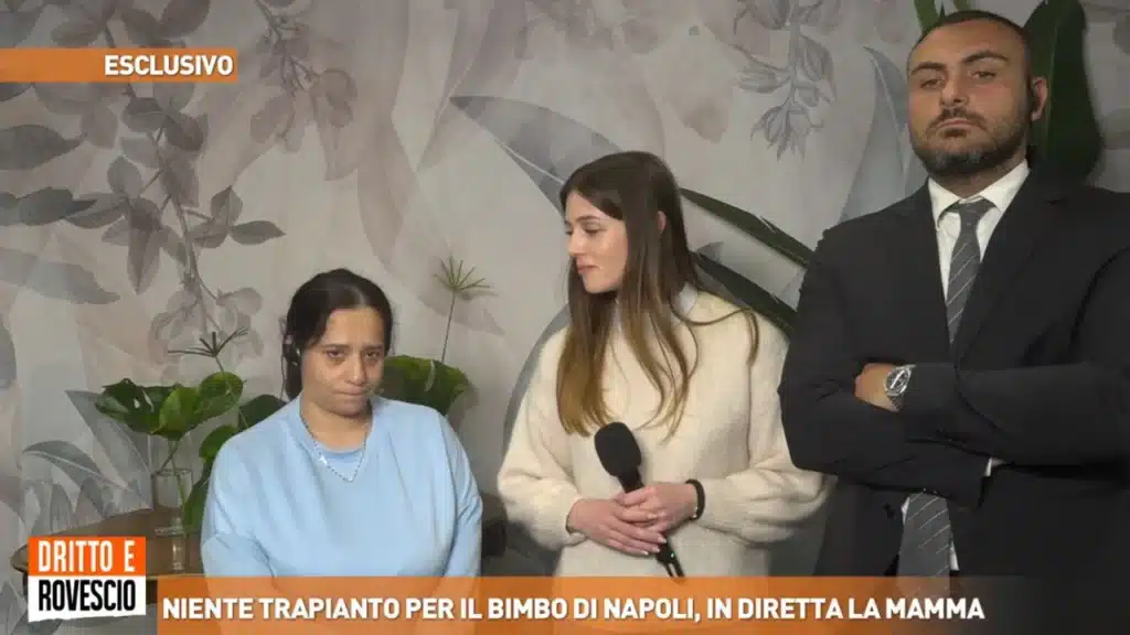 L'avvocato e Patrizia Mercolino, la madre del piccolo Domenico a dritto e Rovescio su Rete 4