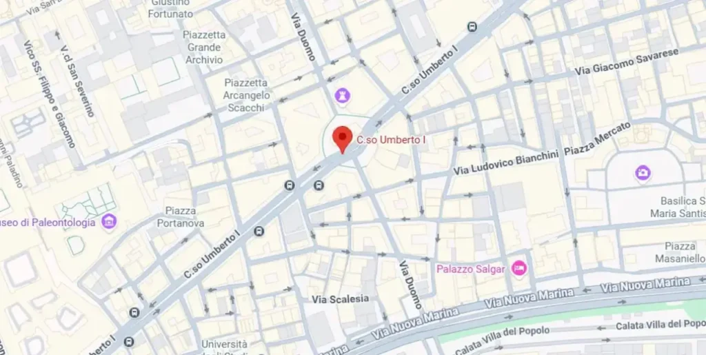 mappa di Corso Umberto I a Napoli