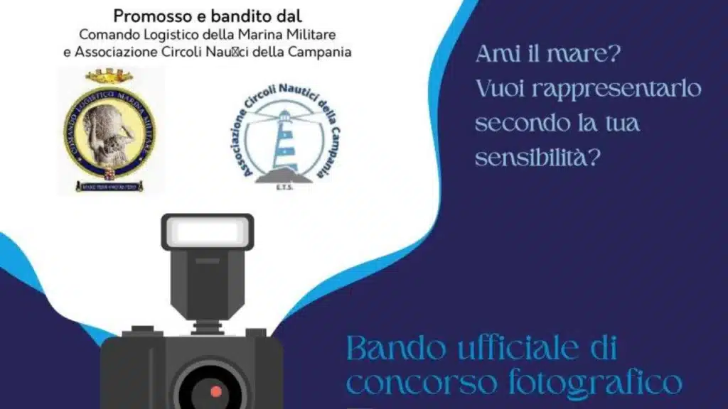 locandina concorso fotografico promosso dal Comando Logistico della Marina Militare e dall’Associazione Circoli Nautici della Campania