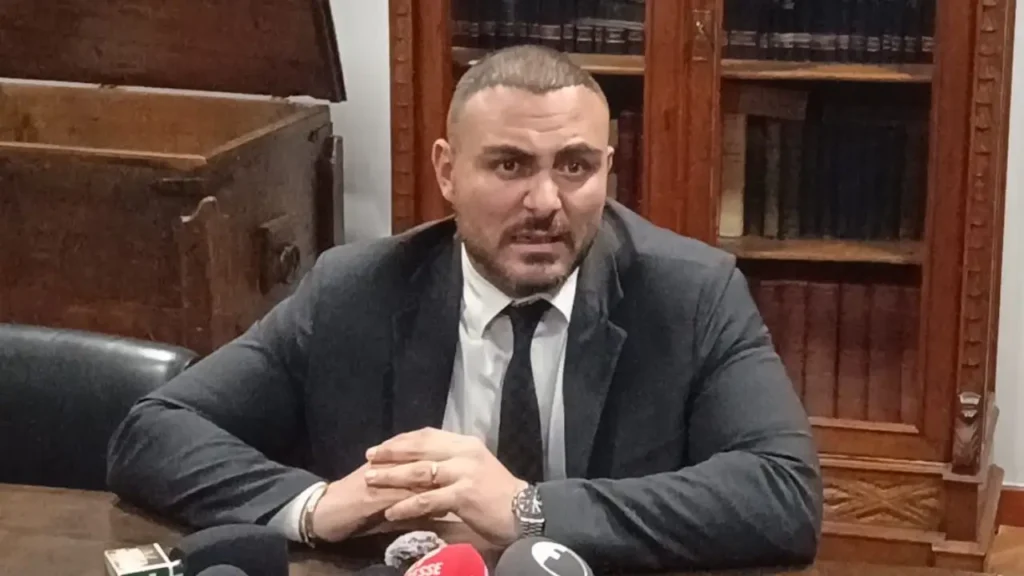 Il legale della famiglia Caliendo, Francesco Petruzzi, alla conferenza stampa