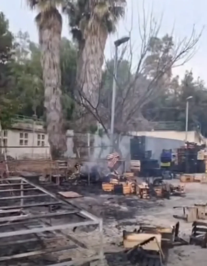 frame del video dell'incendio