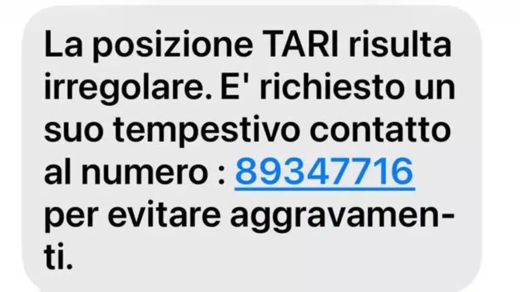 Messaggio truffa
