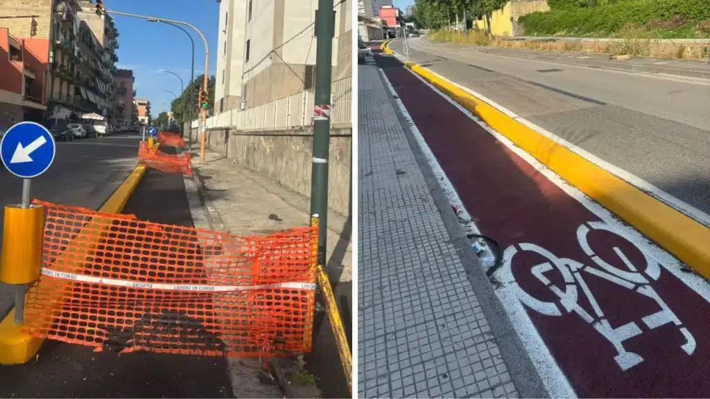Pista ciclabile a Ponticelli, in via De Meis e via Mastellone