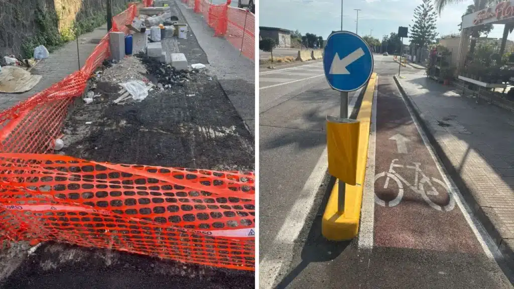 Pista ciclabile a Ponticelli, in via De Meis e via Mastellone